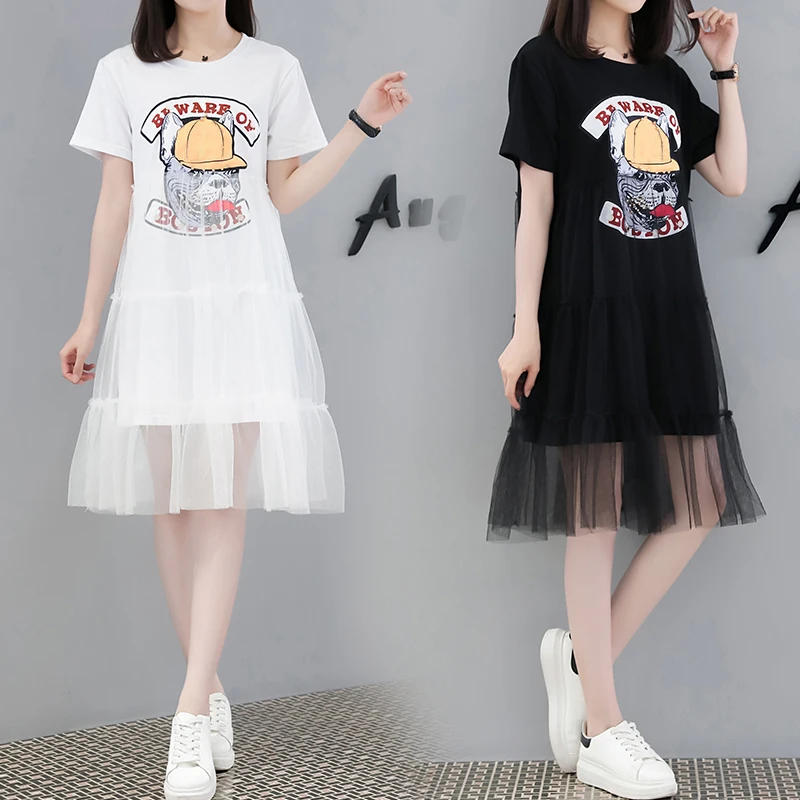 Новинка 2019 г. модное летнее женское платье с героями мультфильмов элегантный