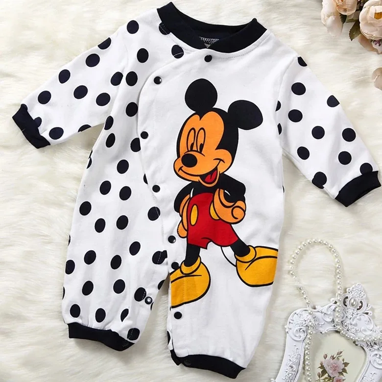 Infantil Детские Onesie Микки и Минни Маус Комбинезоны для детей с изображением героев