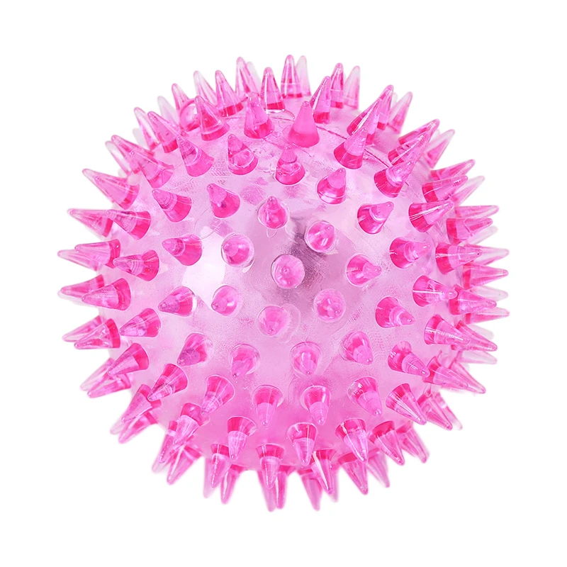 

Dog Cat Pet Squeaky Toys Soft Rubber Luminous Pet Dog Chewing Toy Elastic Hedgehog Ball Puppy Toy