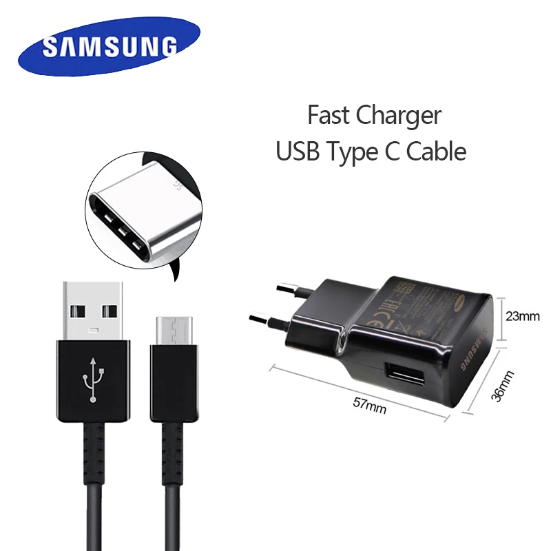 USB Type-C быстрое Адаптивное зарядное устройство Samsung для смартфонов GalaxyS8 + S9 Note8 с