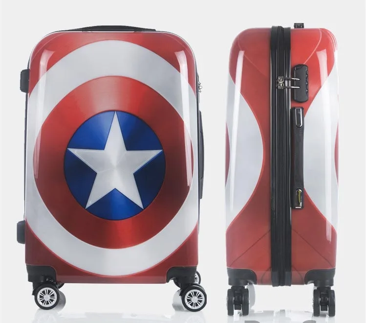 BeaSumore милый мультяшный детский Багаж на колёсиках Spinner super hero чемодан на колесиках, Студенческая дорожная сумка с паролем, тележка для салона
