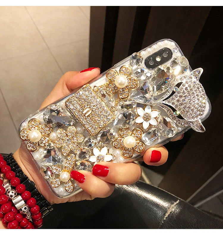 Luxury Diamond Phone Cover Case For Samsung Galaxy Note 9 8 7 5 C10 C9 Pro C7 Soft Back Cases |