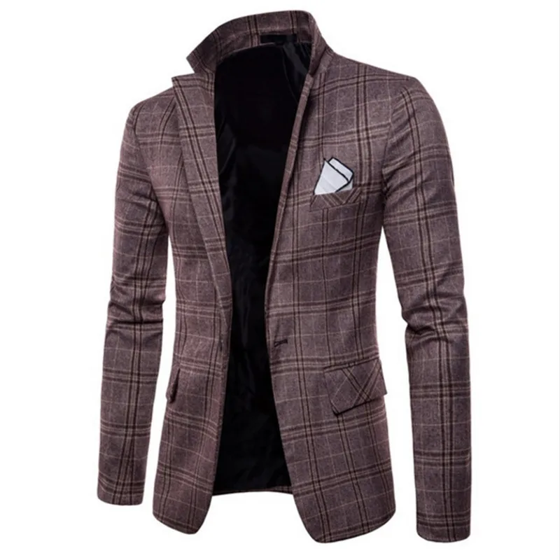 Одежда блейзер мужской одна кнопка Slim Fit костюм для выпускного вечера Модный