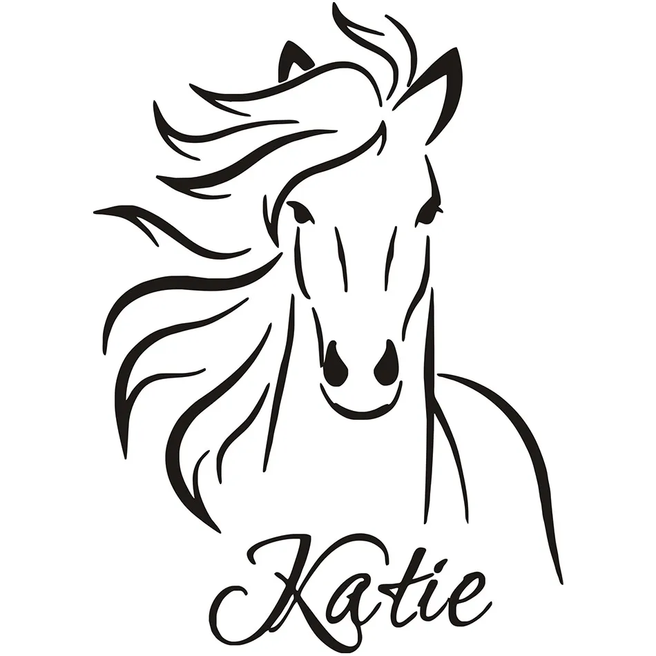 2017 Наклейка на стену в виде коня Виниловая наклейка Лошадь персональное имя для