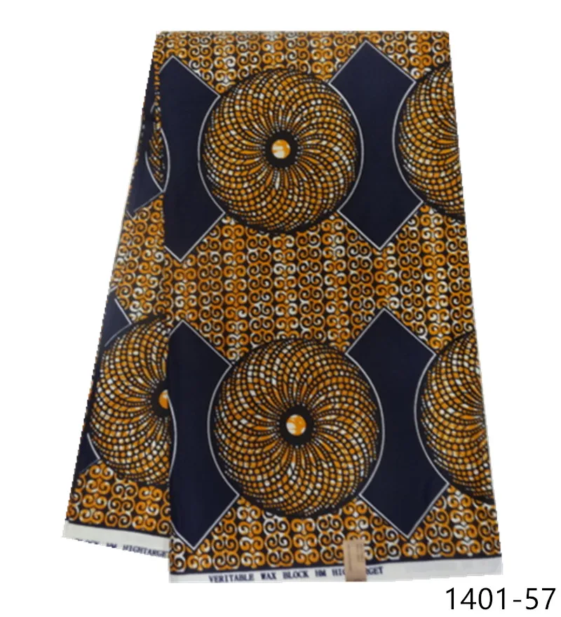African wax fabric polyester high quality Embroidery real wax african ankara wax prints for dress free shipping 1401-36