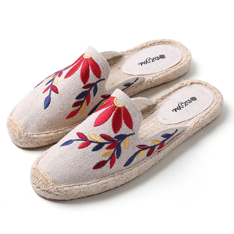 Женские шлепанцы на плоской подошве espadrilles лето 2019|Тапочки| |