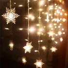 СВЕТОДИОДНАЯ Гирлянда со светодиодный нежинками, праздничная лампа, украшение для сада, Рождества, свадьбы, вечеринки