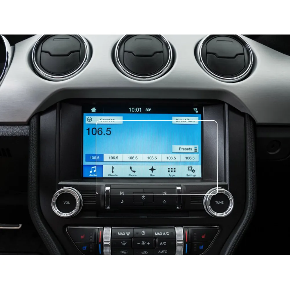 Buendeer Car Navigation Screen Protector for Ford Mustang GT350 2015 - 2019 8-Inch In-Dash tempered film Auto interior | Автомобили и