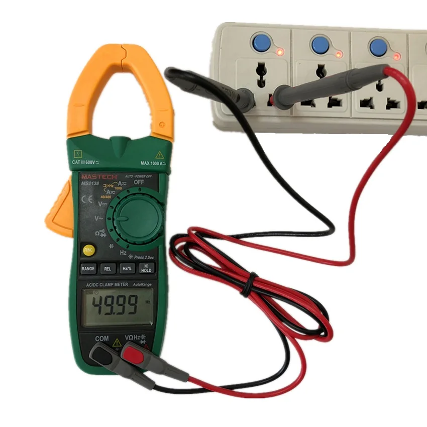 MASTECH MS2138 AC/DC Клещи Цифровой мультиметр 4000 отсчетов 1000А электрический ток тестер напряжения с высокой производительностью