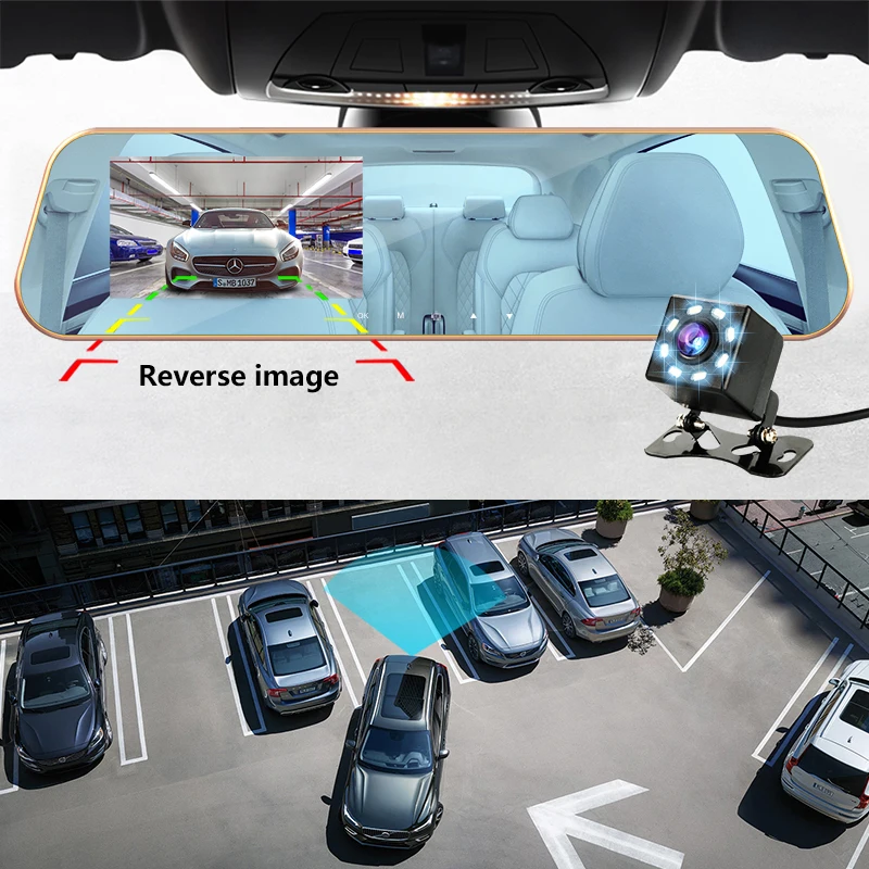 Vtopek 4 3 ''беспроводной HD Автомобильный видеорегистратор FHD dual dash cam задний