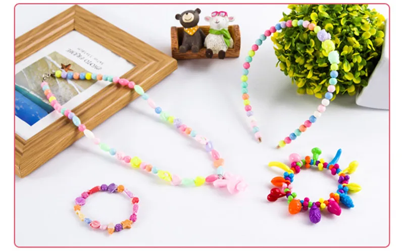 DIY бусина игрушка с аксессуаром набор творческих девушка Изготовление ювелирных изделий игрушки развивающие игрушки Детский подарок