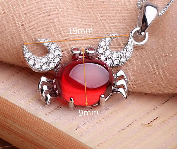 Чистое Серебро новый бренд 925 серебро краб кулон ожерелье с коробкой цепи микро