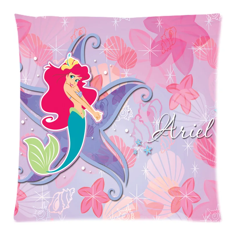 Чехол для диванной подушки из хлопка и льна с маленькой русалочкой декоративный