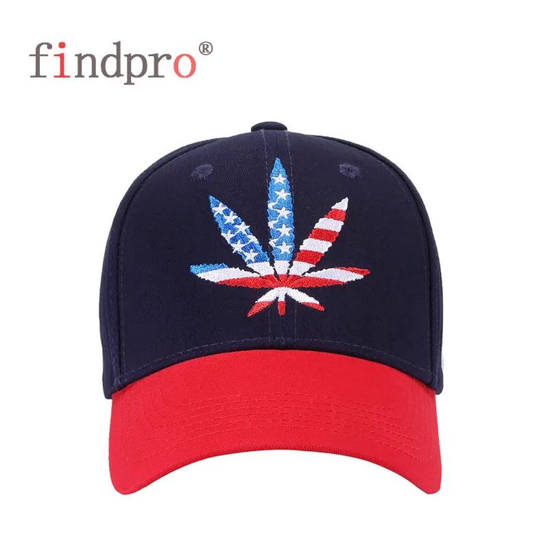 Findpro Новая модная шляпа для мужчин и женщин хлопок вышивной флаг клен хип хоп