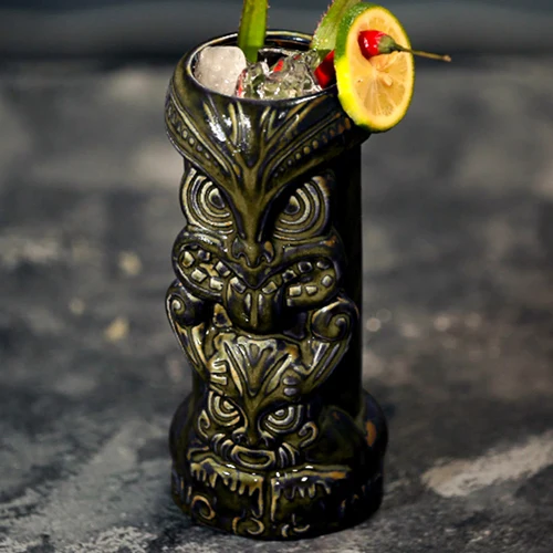 Hawaii Tiki кружки Коктейльная чашка пивная кружка для напитков кружка для Вина Керамические Кружки Tiki отлично подходят для коктейльных напитков - Цвет: Синий