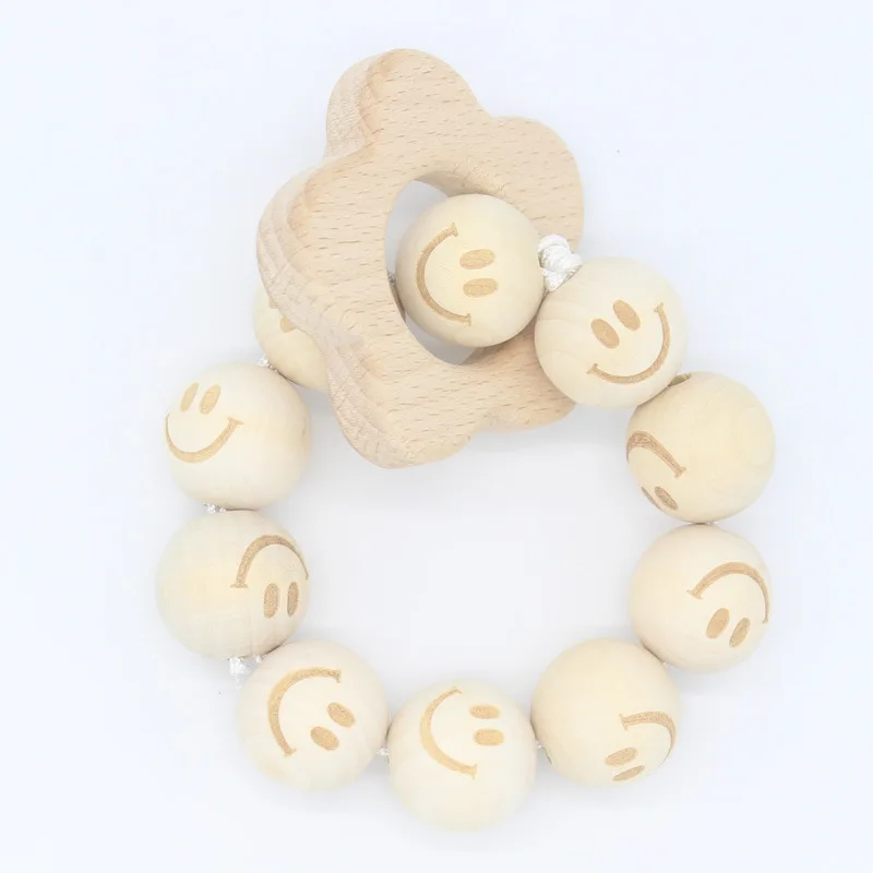New Silicone Creative Star Puzzle Nursing Bracelets Wooden Teether Toys Gift Wood Beads Baby Toy Bracelet Teething Stick | Мать и ребенок