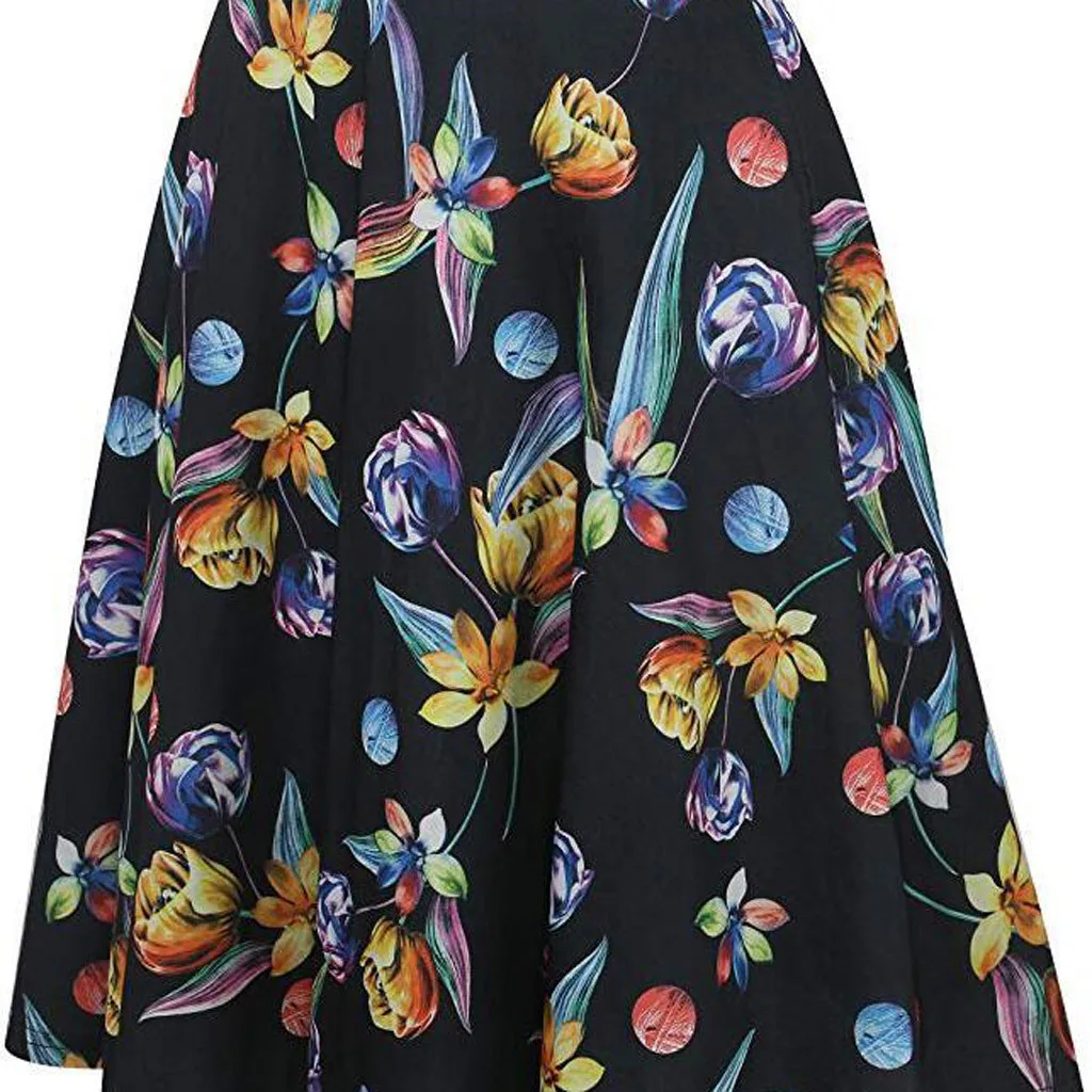 Женские вечерние платья с v-образным вырезом цветочным принтом повседневные