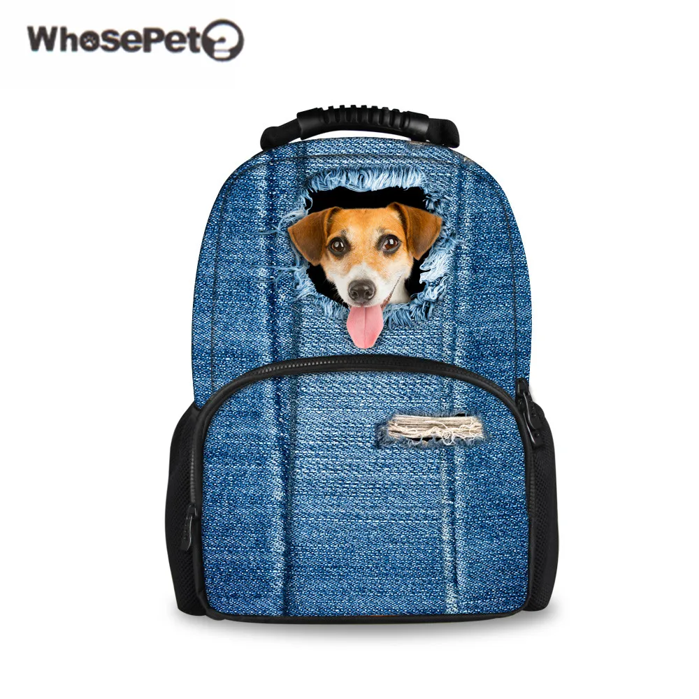 WHOSEPET джинсовая кошка школьная сумка для подростка мальчиков рюкзаки школьные