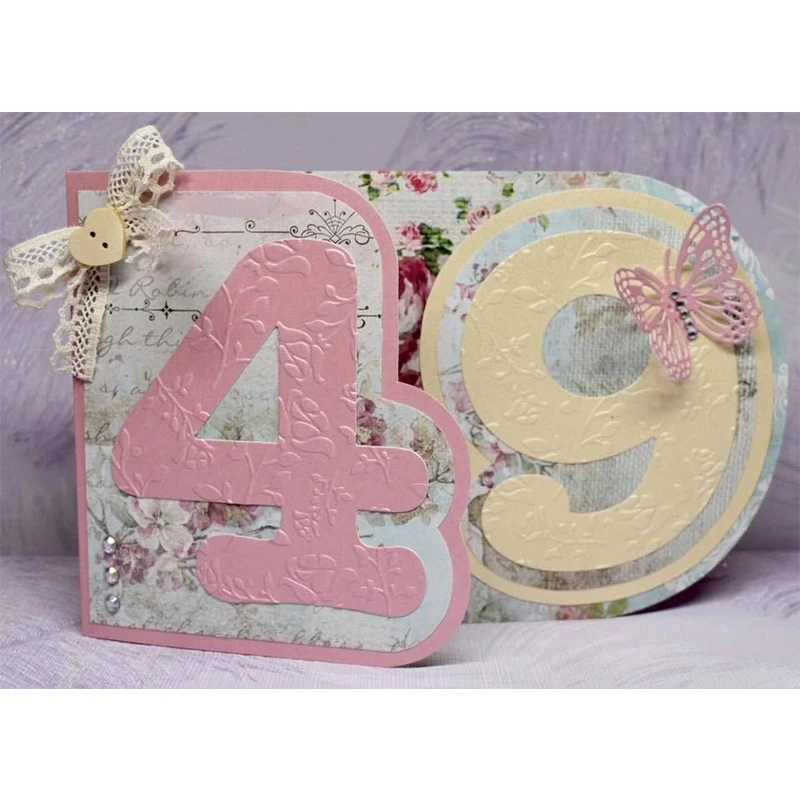 Металлические Вырубные штампы 0-9 с пластиковыми трафаретами для сделай сам