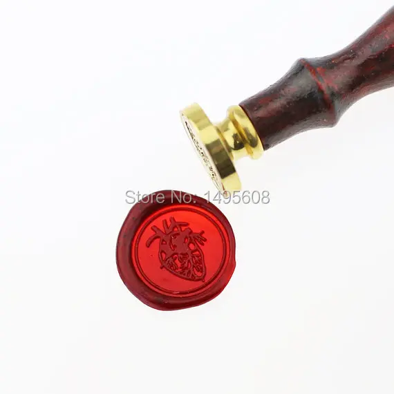 

HEART Wax Seal Stamp/Gothic seal/ ANATOMICAL Heart logo-WS038