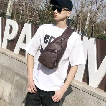 

2021 Brand Men's USB Charging Chest Bag Soft Leather Shoulder Bag Solid Casual Crossbody Bags male Single Messenger Travel bags