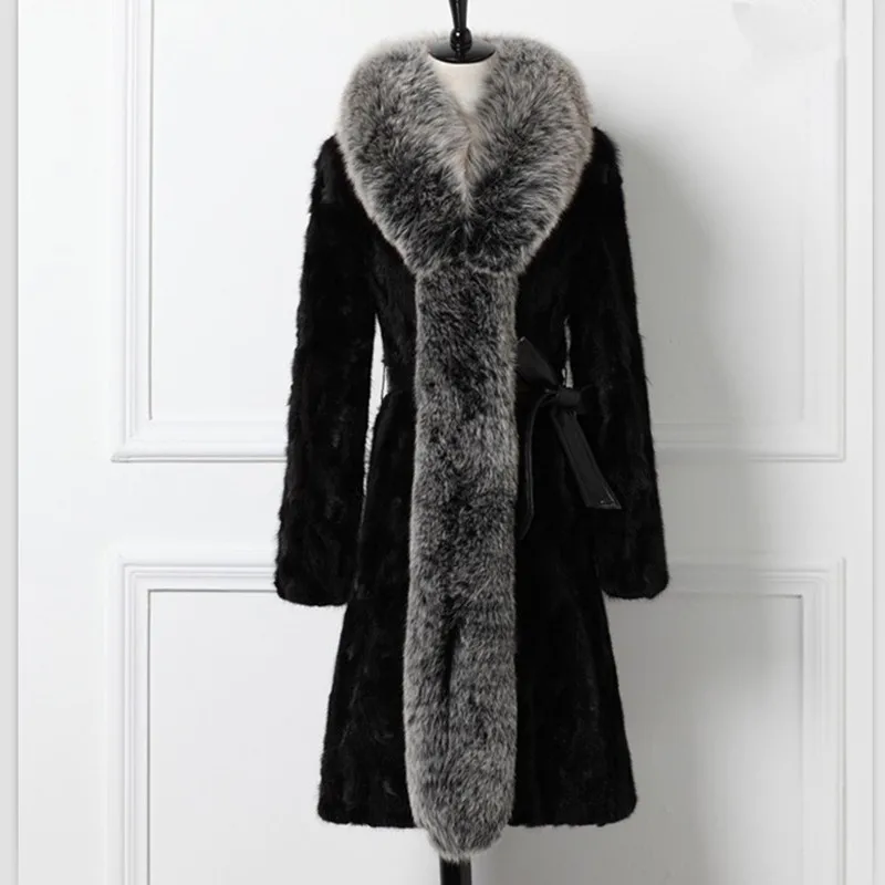 Шуба женская из 100% натурального меха норки батальных размеров 5XL|natural mink fur coat|mink