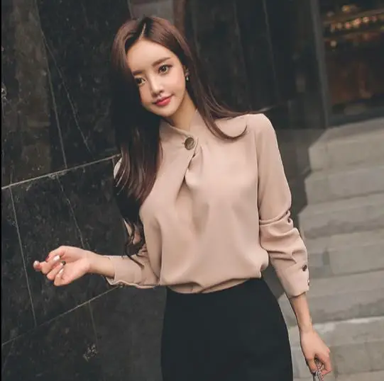 Высокое качество 2018 весенний офисный Женский Повседневный шифоновый пуловер с