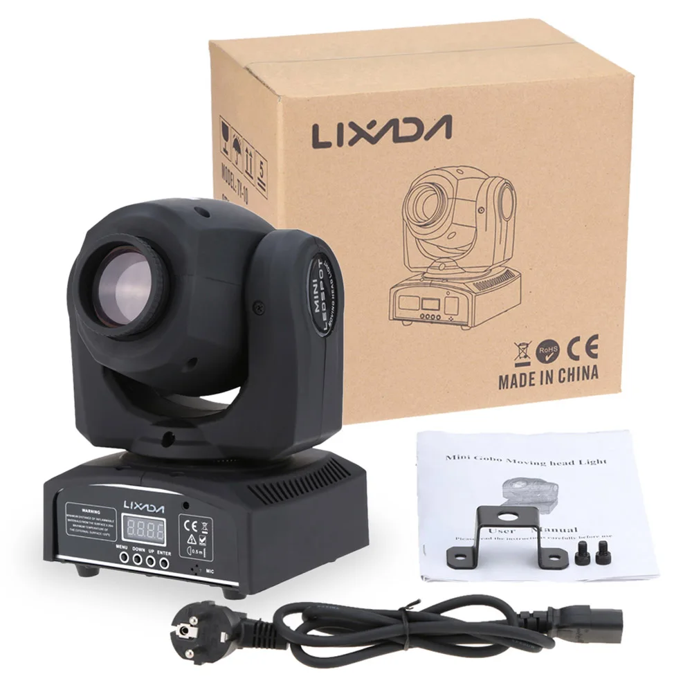 Lixada светодиодный вечерние светильник DMX512 движущийся головной 9 / 11 канал звуковой