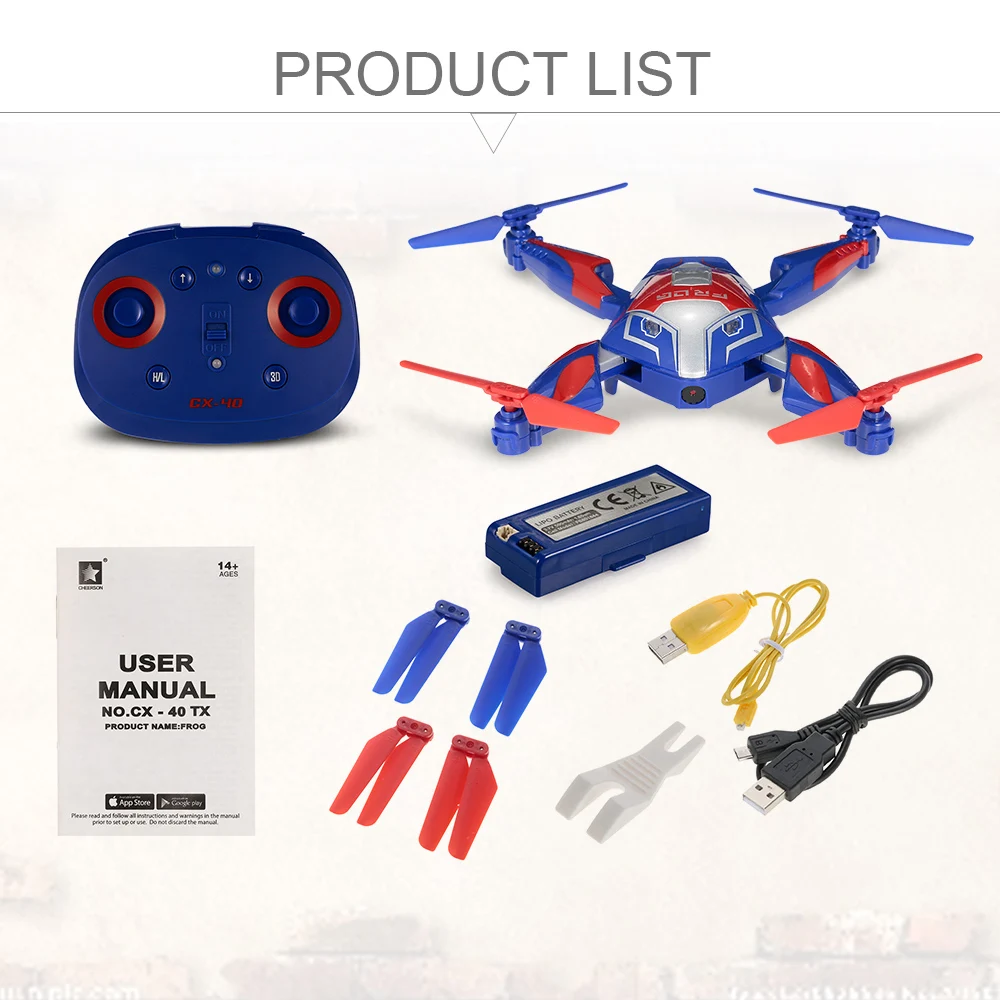 Cheerson CX-40 RC Quadcopter Drone With Camera Wifi FPV Foldable Frog Altitude HoldOptical Flow Sensor Programmable Dron | Игрушки и