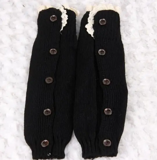 1 пара вязаные гетры с кружевом для маленьких девочек пуговицами можно носить как
