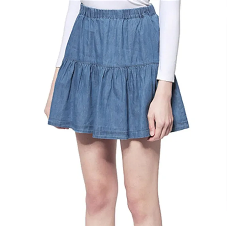 2020 Summer New Jeans Lotus Leaf mini Skirt sweet Korea Denim ruffled skirt plus size M-6XL 7XL brand sexy jeans skirts | Женская одежда