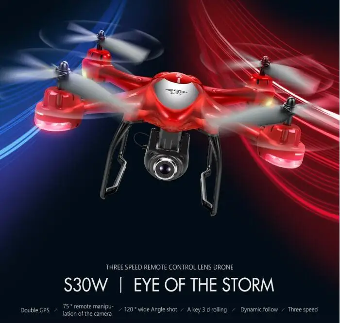 SJ/RC S30W 2 4 ГГц двойной gps Wi-Fi FPV Дрон с 720 P Широкий формат HD Камера Радиоуправляемый
