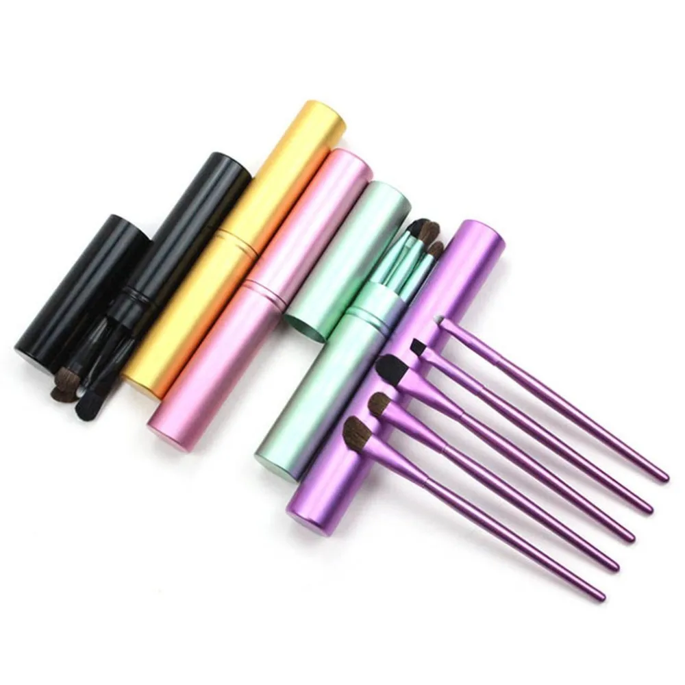 5 шт./компл. набор женских кистей с деревянной ручкой теней для век косметическая