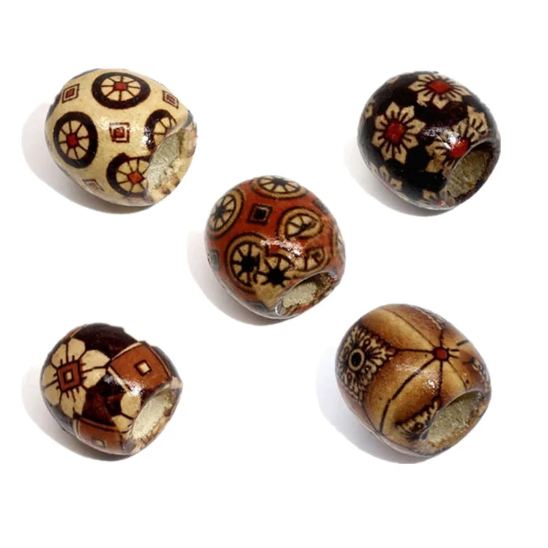 25 разнообразных окрашенных деревянных бусин 7 nk206 17x16 мм