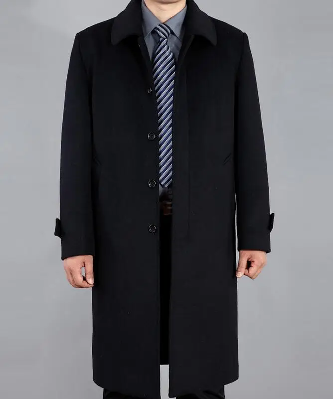 Зимнее шерстяное пальто выше колена для мужчин большие размеры|men woolen coat|woolen coat
