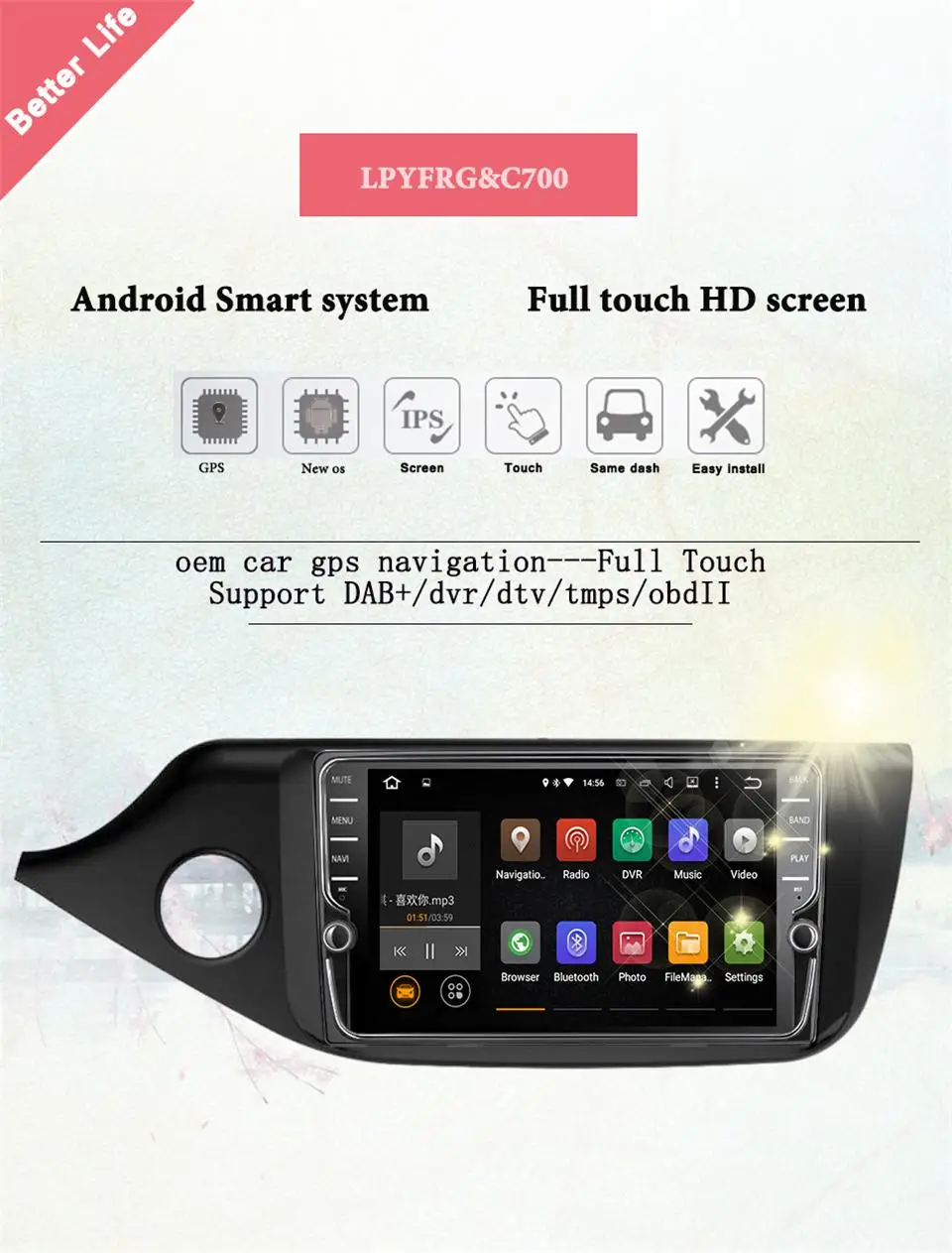 Для KIA Ceed CEED JD 2012- автомобильный Радио Мультимедиа Видео плеер навигация gps Android 9,1 4G+ 64G седан Carplay карта без dvd 2din
