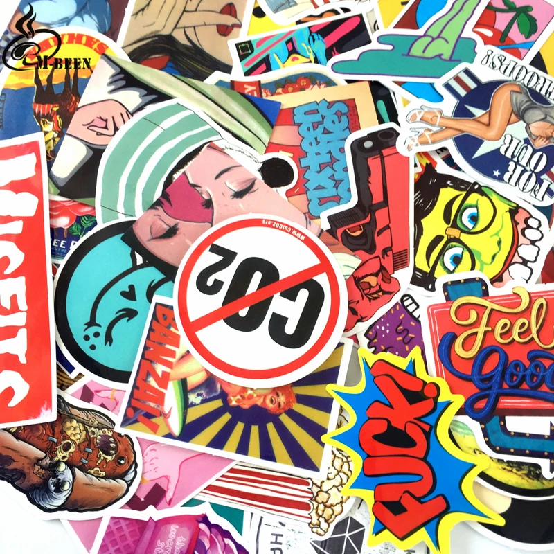 Наклейки в западном стиле 50 шт./лот не повторяющиеся сексуальная женщина панда