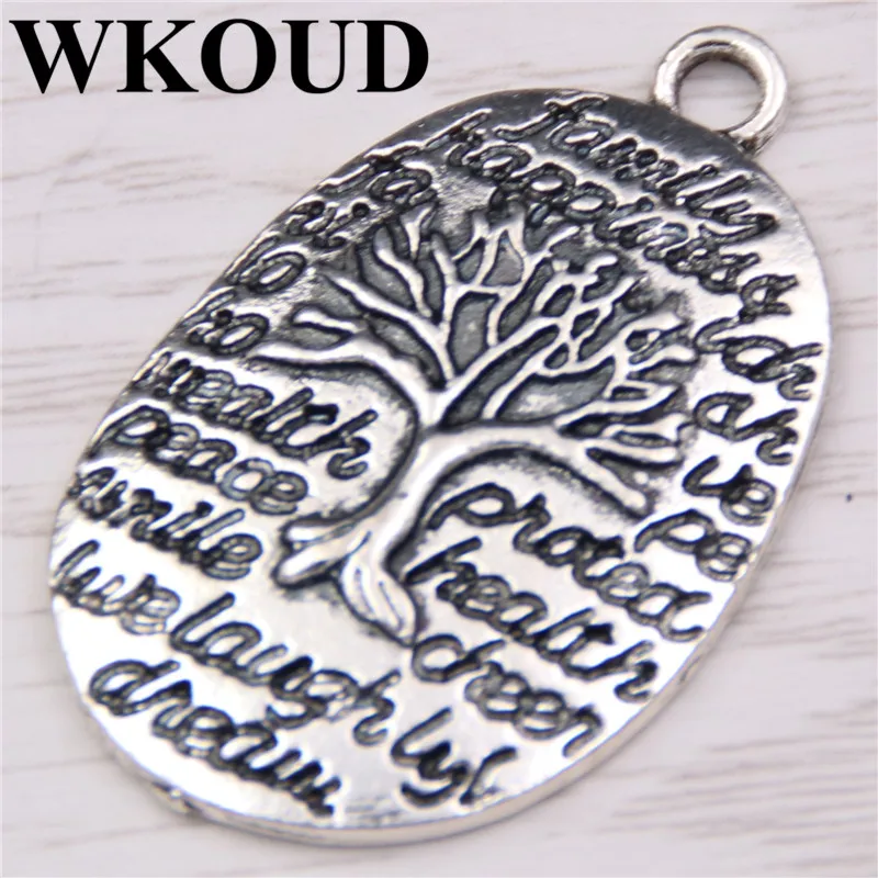 WKOUD 8 шт посеребренные греческие слова Life сообщений Подвески DIY очаровательные