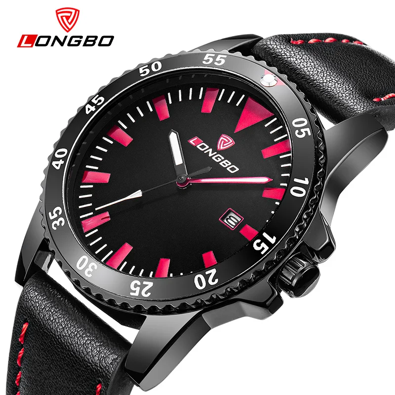 

2018 Fashion Brand Longbo Military Sports Leather Watches Multicolor Date Calendar Analog Quartz-watch Men Calendar Wristwatches
