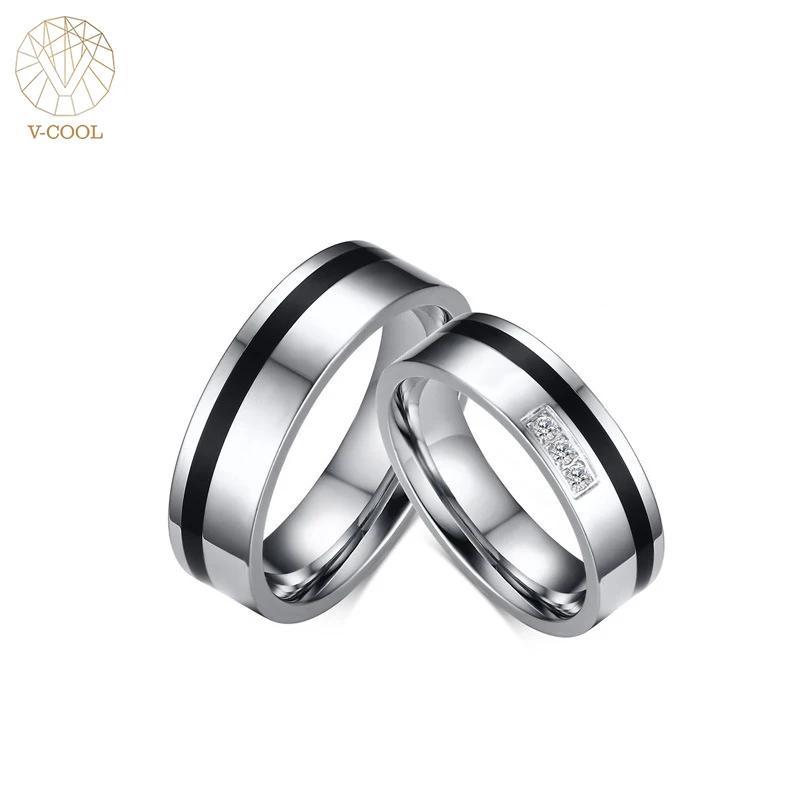 Серебряный Цвет Альянс Обручение Wedding Band Пару Кольца для Для женщин и мужчин Bague
