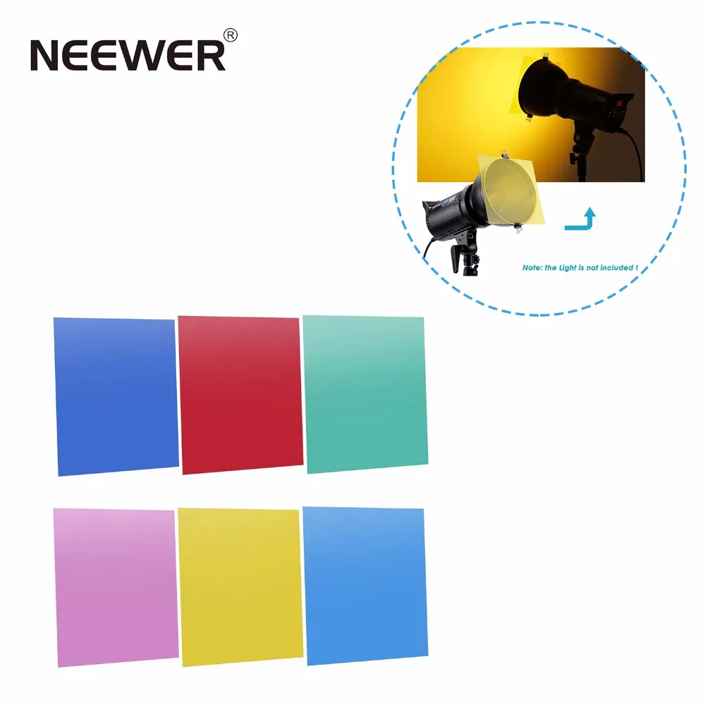 Neewer 7 &quotx 8&quot/18x20 см прозрачный цветной светильник ректирующий световой гелевый