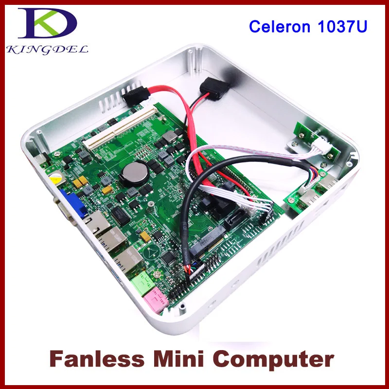 8GB RAM 64GB SSD Mini Desktop Nettop PC Intel Celeron 1037U Dual Core 1.8Ghz CPU 1080P USB 3.0 HDMI VGA Fanless Metal Case | Компьютеры и