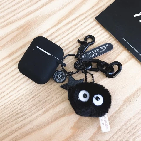 1 Черный Тоторо брикеты силиконовый чехол для наушников для Apple airpods Брелок чехол Аксессуары Защитная крышка Bluetooth чехол s - Цвет: 1