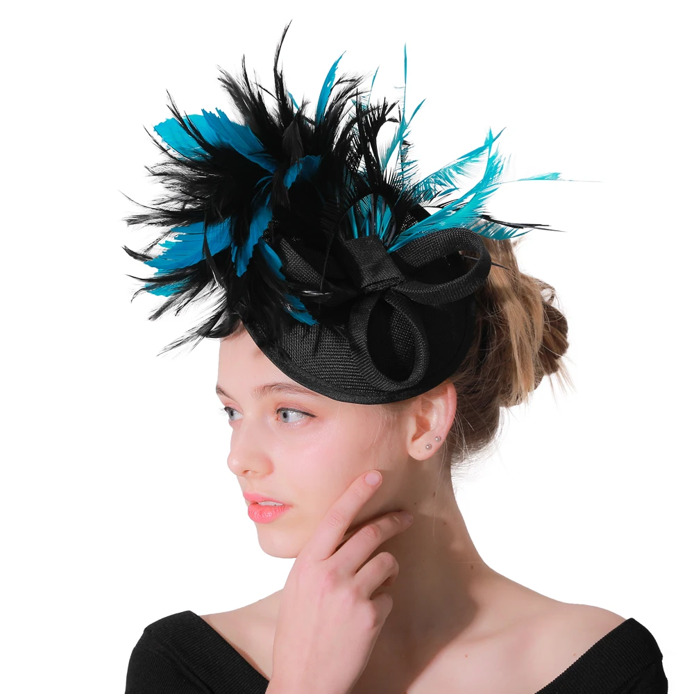 

Classic Women Fancy Feather Female Fascinator Mesh Wedding Headwear Hair Clips Girls Ladies Bridal Hairband New Arrival