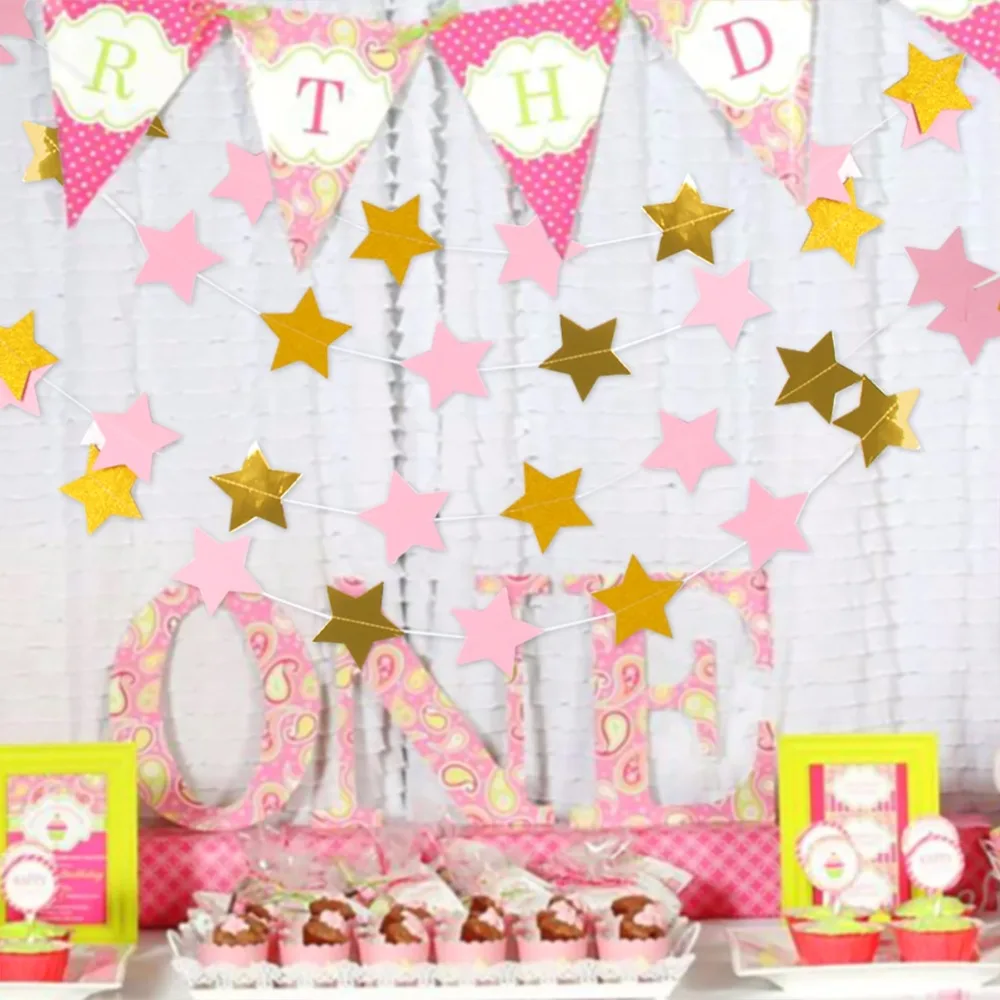 FENGRISE блестящая золотая звезда декор баннер День Рождения украшения для детского
