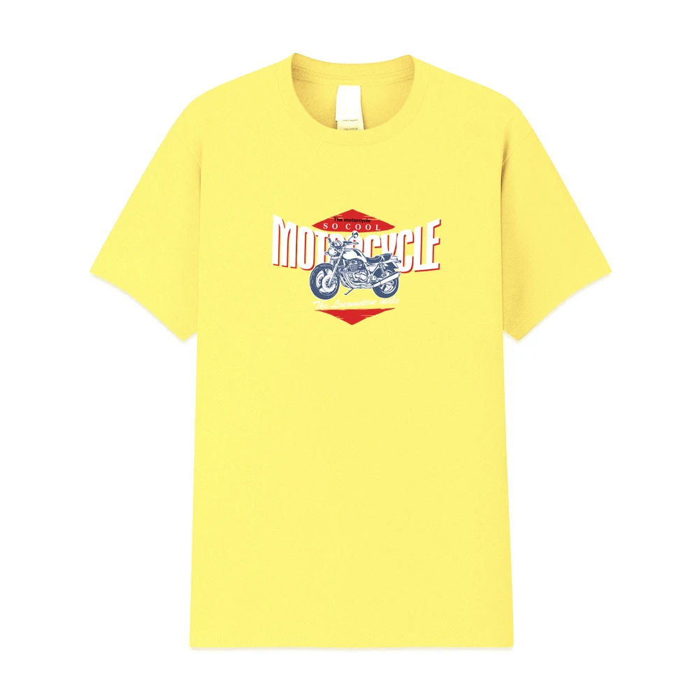 Новая летняя мужская футболка с принтом мотоцикла модная коротким рукавом и