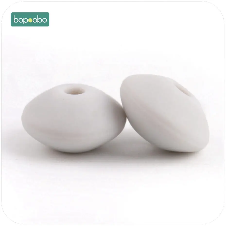 Bopobo, 12 мм, 20 шт., силиконовые бусины, Abacus, чечевица, детский прорезыватель, сенсорные, сделай сам, рукоделие, жевательные, органические бусины, Детские Прорезыватели - Цвет: Light Geay