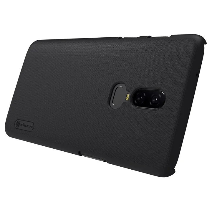 Black Чехол для oneplus 6, 6,28 дюймов, NILLKIN, Матовый ПК, матовая жесткая задняя крышка с подарочным держателем для телефона, one plus 6, чехол для телефона - Цвет: Black