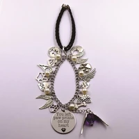 you left pawprints on my heart leather and stainless steel chain rearview mirror christmas tree pet loss pet owner dog lover
