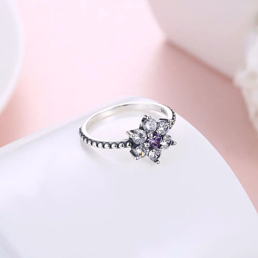 CICI Уоррен Fine Jewelry 925 стерлингов Серебряные кольца цветок Стиль с AAA + Циркон